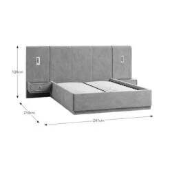 Oversized Ottoman Hotel Bed Frame, Velvet -Furniture Store 30948460 alt09