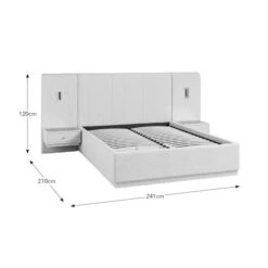 Oversized Ottoman Hotel Bed Frame, Boucle -Furniture Store 30948511 alt09