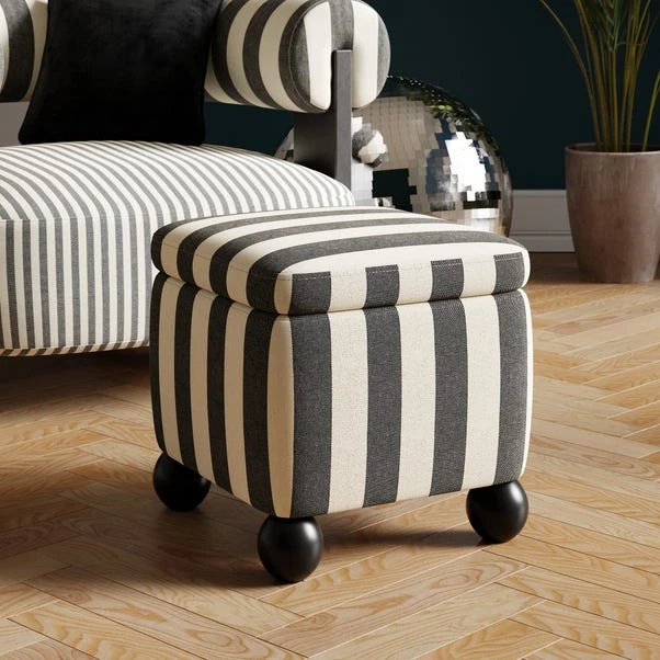 Nylah Woven Stripe Storage Footstool 1 Nylah Woven Stripe Storage Footstool