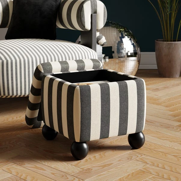 Nylah Woven Stripe Storage Footstool 2 Nylah Woven Stripe Storage Footstool - Image 2