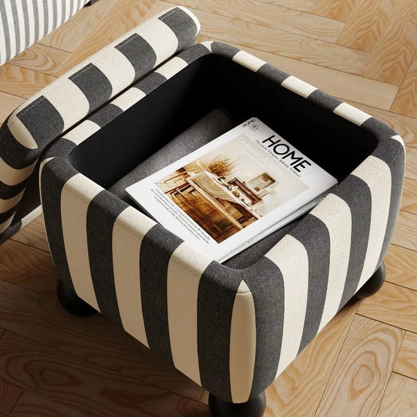 Nylah Woven Stripe Storage Footstool 3 Nylah Woven Stripe Storage Footstool - Image 3