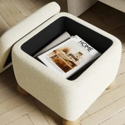 Nylah Boucle Fleck Storage Footstool -Furniture Store 30958372 alt02