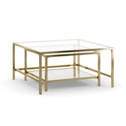 Sofia Glass Nest Of Square Coffee Tables -Furniture Store 30958630 alt05