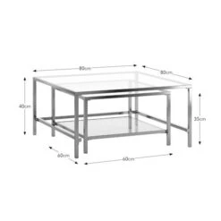 Sofia Glass Nest Of Square Coffee Tables -Furniture Store 30958630 alt09