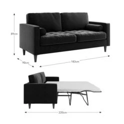 Zoe Casual Sit Velvet 3 Seater Sofa Bed -Furniture Store 30959045 alt09