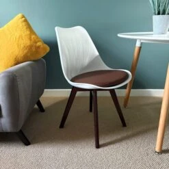 Fusion Living Soho White Plastic Dining Chair With Squared Legs -Furniture Store 30960290