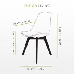 Fusion Living Soho White Plastic Dining Chair With Squared Legs -Furniture Store 30960291 alt09