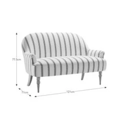 Petit Folkstone Stripe Terracotta 2 Seater Armchair -Furniture Store 30961293 alt09