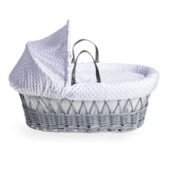 Clair De Lune Dimple Wicker Moses Basket With Deluxe Grey Rocking Stand -Furniture Store 30961422 alt02