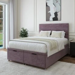 Plush Chenille End Of Bed Ottoman Base -Furniture Store 30962632