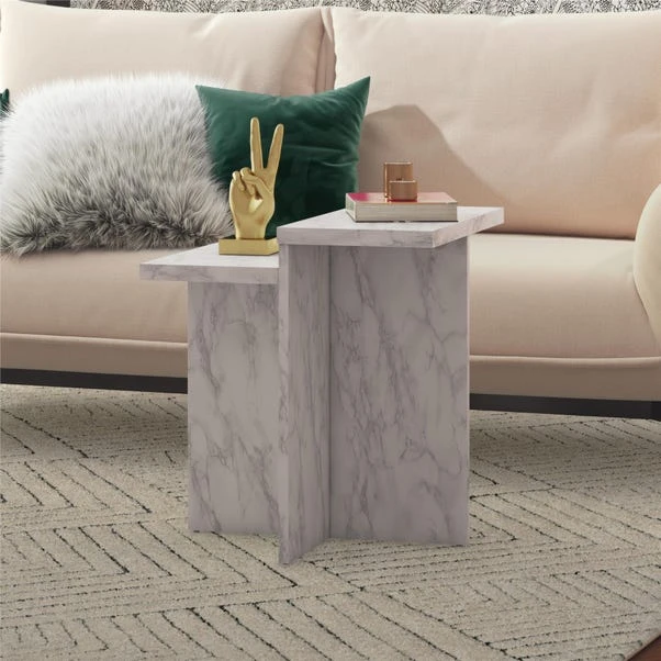 Brielle Side Table, Faux Marble 1 Brielle Side Table, Faux Marble