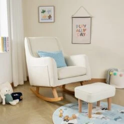 Babymore Ida Boucle Nursing Chair With Stool