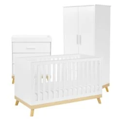 Babymore Mona 3 Piece Nursery Room Set, White -Furniture Store 30964237 alt05