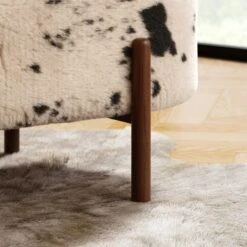 Marley Faux Cow Fur Storage Ottoman -Furniture Store 30964267 alt03