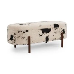 Marley Faux Cow Fur Storage Ottoman -Furniture Store 30964267 alt04