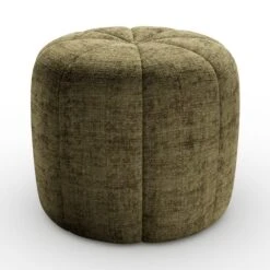 Pumpkin Distressed Chenille Footstool -Furniture Store 30966298 alt05
