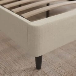 Mason Buttoned Woven Fabric Bed Frame -Furniture Store 30968568 alt02