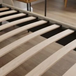 Mason Buttoned Woven Fabric Bed Frame -Furniture Store 30968568 alt03