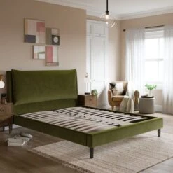 Skylar Velvet Pillow Back Bed Frame -Furniture Store 30968569 alt02