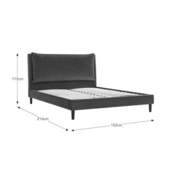 Skylar Velvet Pillow Back Bed Frame -Furniture Store 30968601 alt09