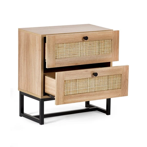 Return - Hollis 2 Drawer Bedside Table, Oak 4 Return - Hollis 2 Drawer Bedside Table, Oak - Image 4