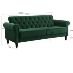 Greta Velvet 3 Seater Sofa -Furniture Store 30969182 alt05