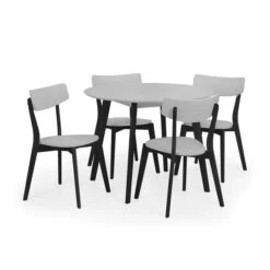 Return - Casa 4 Seater Round Dining Table, Grey And Black -Furniture Store 30977139 alt03