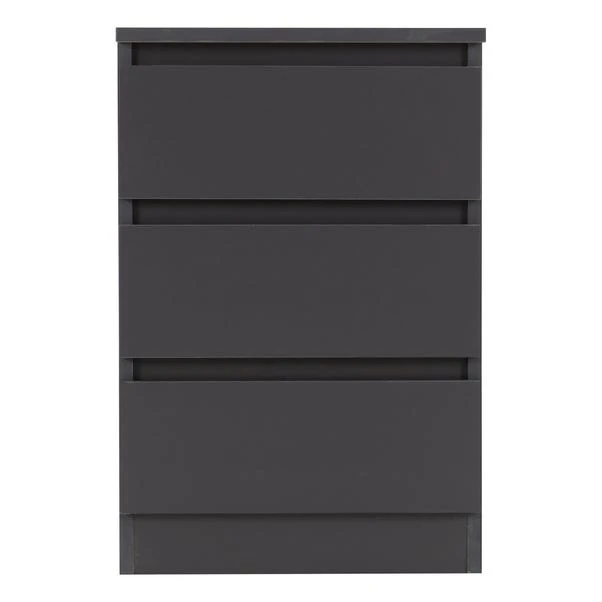 Return - Walker 3 Drawer Bedside Table, Grey 2 Return - Walker 3 Drawer Bedside Table, Grey - Image 2