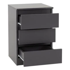 Return - Walker 3 Drawer Bedside Table, Grey 7 Return - Walker 3 Drawer Bedside Table, Grey -Furniture Store 30989890 alt02
