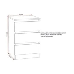 Return - Walker 3 Drawer Bedside Table, Grey 9 Return - Walker 3 Drawer Bedside Table, Grey -Furniture Store 30989890 alt09