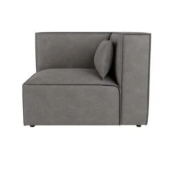 Modular Arne Grey Faux Leather Corner Sofa With Footstool -Furniture Store 60197704 alt03