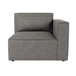 Modular Arne Grey Faux Leather Corner Sofa With Footstool -Furniture Store 60197704 alt04