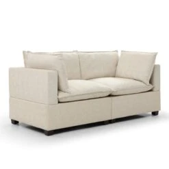 Moda 2 Seater Modular Sofa, Natural Boucle -Furniture Store 60217228 alt02