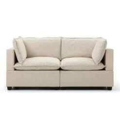 Moda 2 Seater Modular Sofa, Natural Boucle -Furniture Store 60217228 alt03