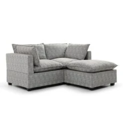 Moda 2 Seater Modular Sofa With Chaise, Light Grey Boucle -Furniture Store 60217231 alt02