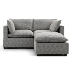 Moda 2 Seater Modular Sofa With Chaise, Light Grey Boucle -Furniture Store 60217231 alt03