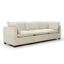 Moda 3 Seater Modular Sofa, Natural Boucle -Furniture Store 60217236 alt02