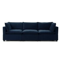 Moda 3 Seater Modular Sofa, Navy Velvet -Furniture Store 60217237 alt03