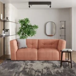 Modular Squish Clay Tonal Chenille 2 Seater Sofa