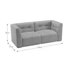 Modular Squish Clay Tonal Chenille 2 Seater Sofa -Furniture Store 60227151 alt09