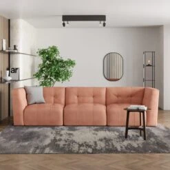 Modular Squish Clay Tonal Chenille 3 Seater Sofa