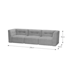 Modular Squish Clay Tonal Chenille 3 Seater Sofa 19 Modular Squish Clay Tonal Chenille 3 Seater Sofa -Furniture Store 60227152 alt09
