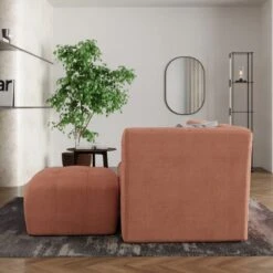 Modular Squish Clay Tonal Chenille Right Hand Facing Small Chaise Sofa -Furniture Store 60227153 alt02