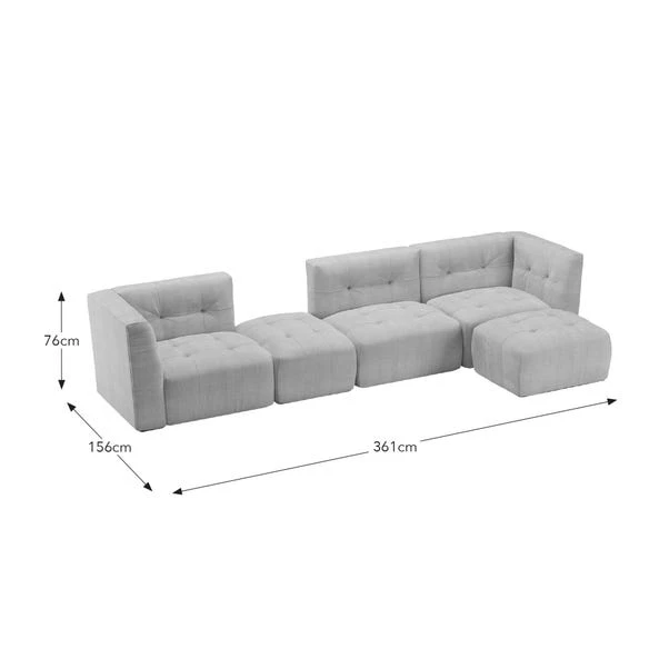Modular Squish Natural Tonal Chenille Large Corner Sofa 10 Modular Squish Natural Tonal Chenille Large Corner Sofa - Image 10