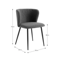 Effy 4 Seater Round Dining Table With 4 Mandy Olive Boucle Dining Chairs -Furniture Store 60246572 alt08